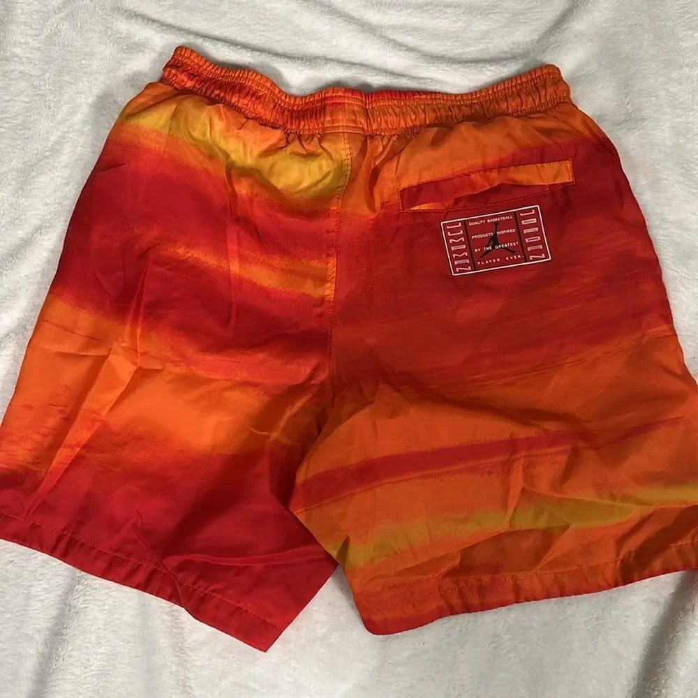 Jordan Men's Vibrant Red and Orange Athletic Shorts